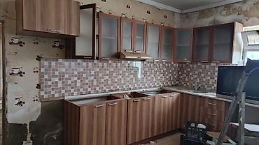fasad kafelləri: Mətbəx mebeli dəsti - Material: ağac fakturalı laminat fasadlar — 1
