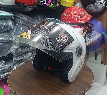 moto 80cc: Açıq vizorlu motosiklet dəbilqəsi 1-ci şəkildəki ağ rəng kaska 30-azn — 2