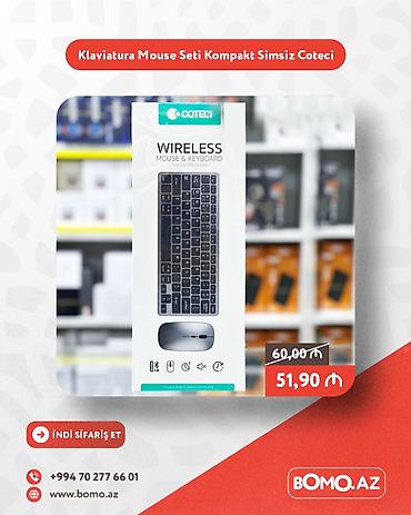 klaviaturalar: Yüksək keyfiyyətli. 🔥 Klaviatura Mouse Seti Kompakt Kombo Simsiz — 1