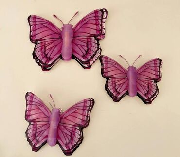 иглы бабочки: Бабочки - 3 шт - декор для дома - б/у (оформление фотозоны), размеры