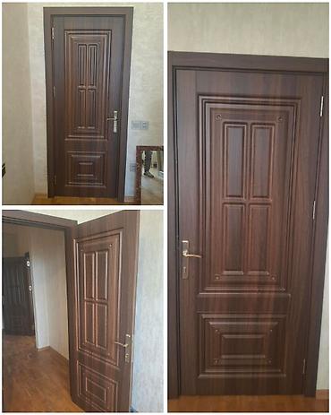 aksa: 5 ədəd mdf material otaq qapısı satılır,ədədi 70₼. 3 ədədi otaq — 1