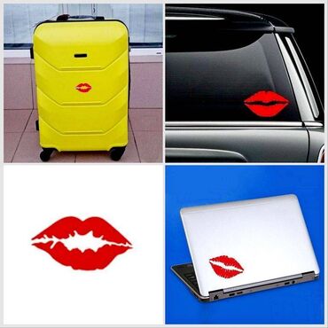 губки: Наклейка, стикер - украшение на чемодан, сумку, ноутбук