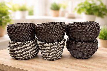 Горшки для растений: Плетёные кашпо для растений - Материал: синтетический ротанг — 21