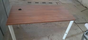 kamputer masa ustu: Ofis/iş masası - Material: ağ metal karkas, taxta görünümlü masaüstü — 3