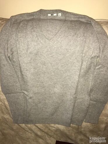 Džemperi: Džemper, M, L, Uniqlo, bоја - Siva, Vuna — 2