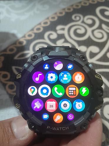 Наручные часы: P-WATCH ağıllı saat - İdman üslublu, möhkəm korpus və silikon kəmər - — 1