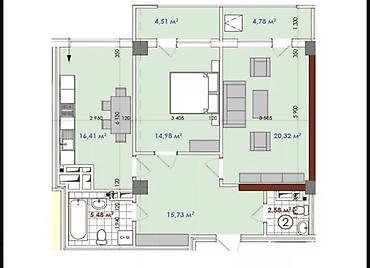emark residence: 2 комнаты, 85 м², Элитка, 8 этаж, Свежий ремонт — 10