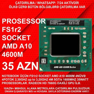 Masaüstü kompüterlər və iş stansiyaları: Prosessor AMD A10 AMD A10-4600M, İşlənmiş