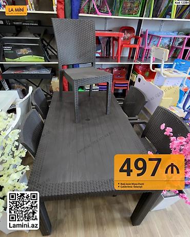 ucuz bağ evleri: Bağ üçün masa dəsti - Material: rattan toxumasına bənzər dayanıqlı — 1