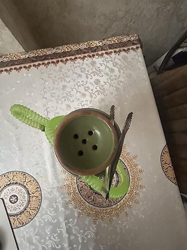 plas cadir: Kiçik ölçülü nərgilə (hookah) dəsti - Rəng: yaşıl şüşə kolba, yaşıl — 2