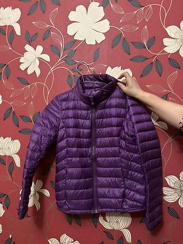 bomber kurtka: Yüngül şişmə qadın gödəkçə – bənövşəyi rəng - Material: nazik, yüngül — 1