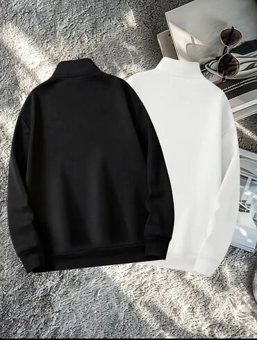 детские шарфы хомут: Minimalist sweatshirt – uniseks model - Rənglər: qara və ağ - Dizayn
