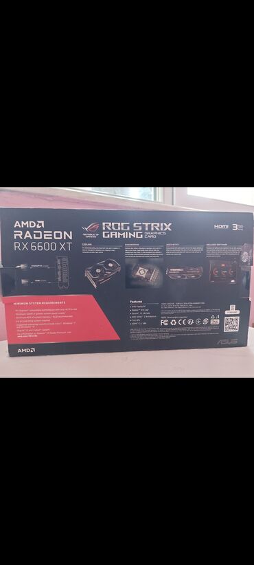 noutbuklar satisi: Videokart Asus Radeon RX 6600 XT, 8 GB, İşlənmiş