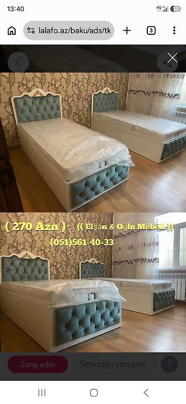 matras ortopedik: Yeni, Təknəfərlik çarpayı, Bazalı, Matras ilə, Siyirməsiz, Azərbaycan — 1