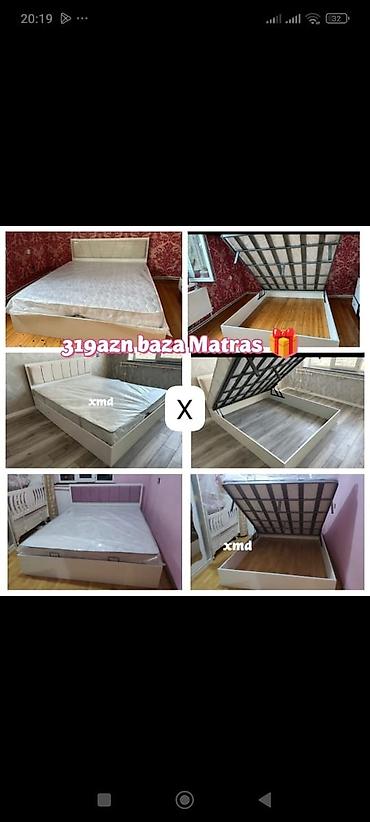 işlenmiş carpayı: Baza+matras dəsti - Ölçü: iki nəfərlik (şəkillərdə göstərilən — 1