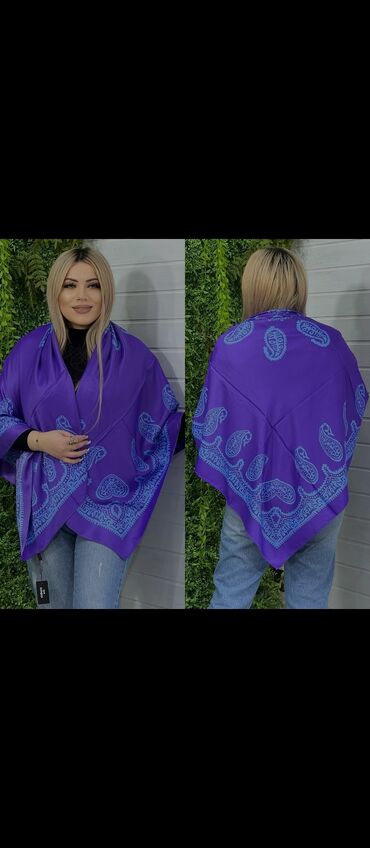 Baş geyimləri: Keyfiyyətli Ipək Kəlağayılar 25azn Razmeri 140/140sm Kenarlari tikisli — 6