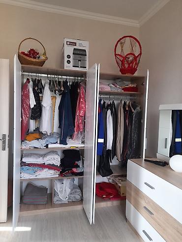 guzgu boydan: İşlənmiş, 4 qapılı, Güzgülü, Ağ, Açılan, Düz dolab — 4