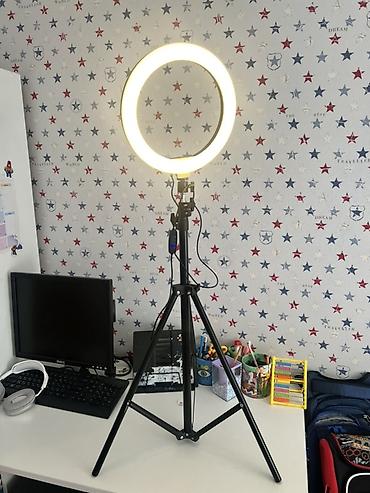 baş fanari: LED ring işıq + tənzimlənən tripod - Dairəvi LED ring işıq, diametri — 2