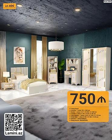 kitab skafi: LA MINI – Yataq Dəsti (Kod: 2064) Tərkib: - Çarpayı: 1 ədəd, 90 × 200 — 1