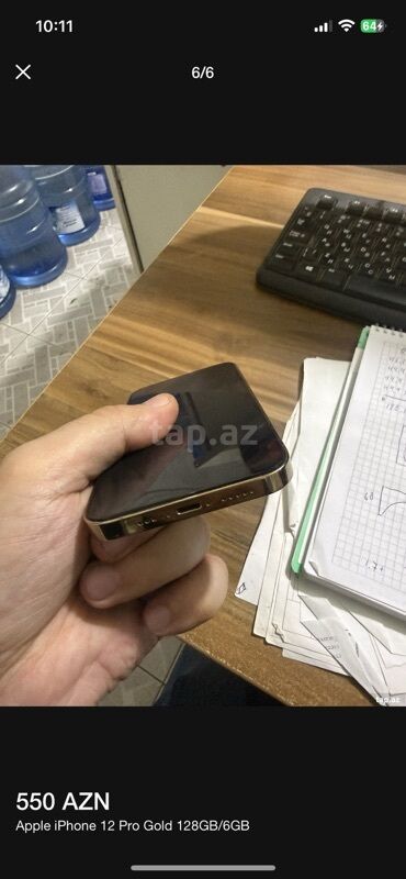 iphone 11 sade: IPhone 12 Pro, 128 GB, Qızılı, Face ID