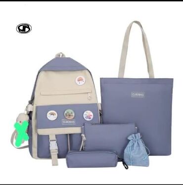 Rukzaklar: Dördlü və beşli çantalar dəsti. Dəstə bir ədəd rəngli və rəngli — 6