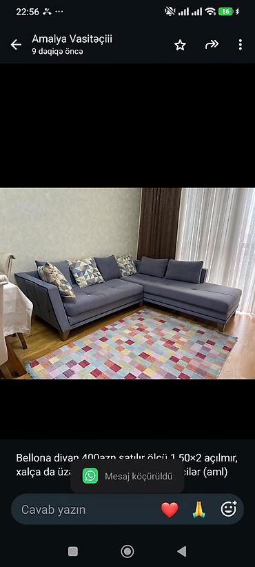 Bellona divan 400azn satılır ölçü 1,50×2 açılmır, xalça da üzərində lalafo.az -da Bellona divan 400azn satılır ölçü 1,50×2 açılmır, xalça da üzərində