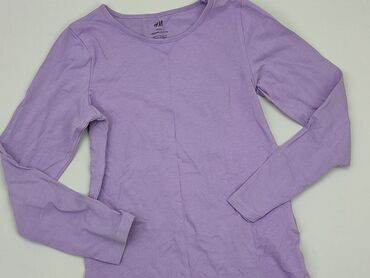 liliowa bluzka: Bluzka, H&M, 8 lat, 122-128 cm, stan - Dobry