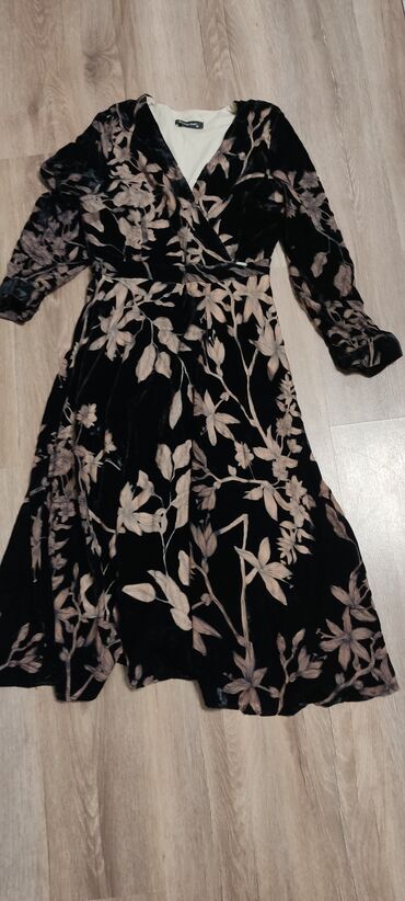 вечернее платье велюр: Вечернее платье, Классическое, Велюр, С рукавами, M (EU 38)