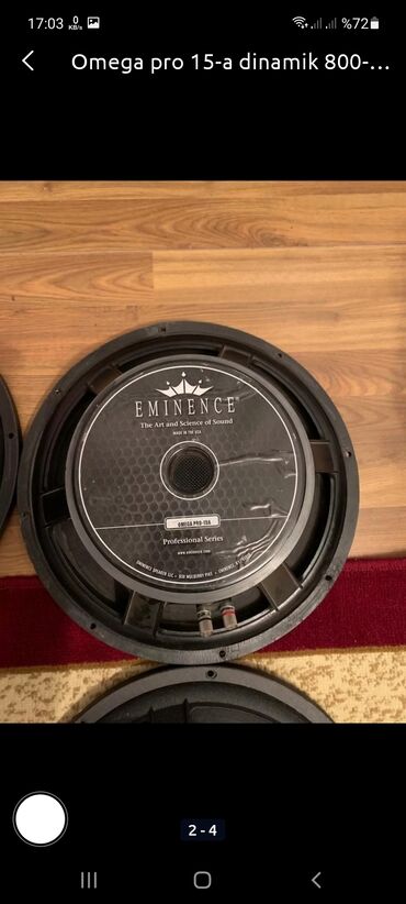 Audio: Eminence Omega pro 15-A original amerika istehsalıdı 800-1600 watt 4ü