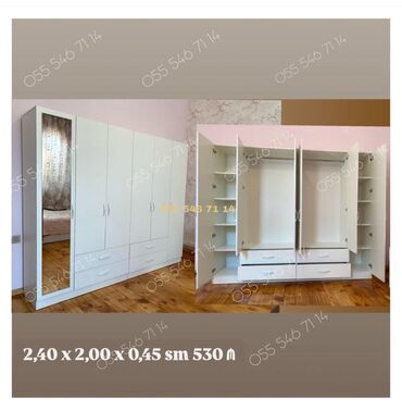 Masa və oturacaq dəstləri: Yeni, 3 qapılı Düz dolab, Qarderob, paltar dolabı
