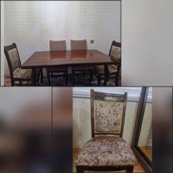 Yataq otağı dəstləri: Qonaq otağı üçün, İşlənmiş, Açılan, Kvadrat masa, 6 stul