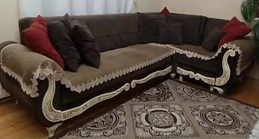 Мебель для дома: Divan tünd qəhvəyi rəngdədir hər iki tərəfində əlavə saxlama — 4