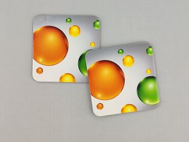 Komplet dwóch używanych podkładek pod kubki z motywem kolorowych kulek