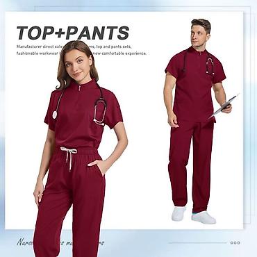 Медицинская одежда: Женский/мужской комплект медицинской формы, цвет лаванда. - Верх с — 7