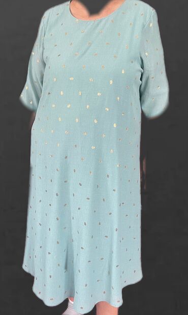 кыргызское платье: Повседневное платье, Осень-весна, Длинная модель, 5XL (EU 50), 6XL (EU 52)