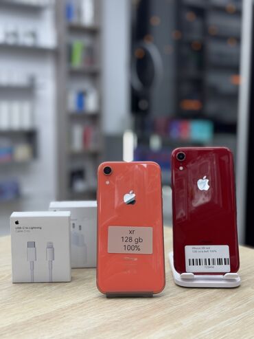 Apple iPhone: IPhone Xr, Б/у, 128 ГБ, Красный, Зарядное устройство, Защитное стекло, Чехол, В рассрочку, 100 %