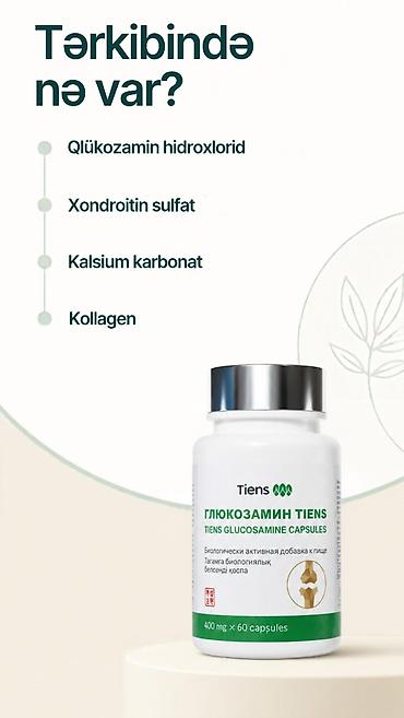Другие медицинские товары: 🌿 Tiens Qlükozamin — qlükozamin, xondroitin və kollagen tərkibli — 3