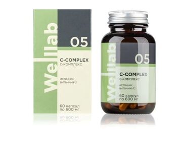 БАД с витамином С Welllab C-COMPLEX PLUS, 60 капсул Витамин С не