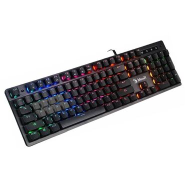 Клавиатуры: Клавиатура, A4Tech, Механическая, Проводное подключение, Размер: 100% — 10