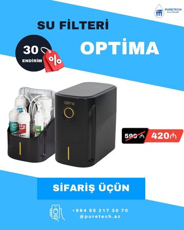 Su filtrləri: Puretech su filtrləri üçün kartriclər dəsti. Dəstdə 3 önləyici filtr — 4
