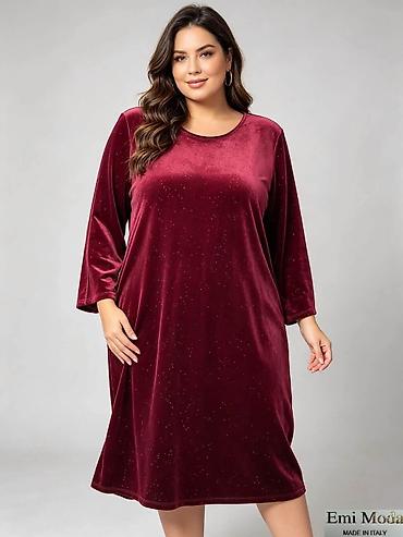 podsuknja: Plišana haljina sa diskretnim sjajem – plus size - Brend: Emi Moda — 1