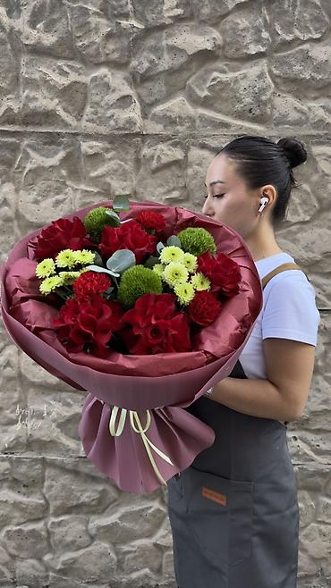 бу цветы: Авторские букеты из свежих цветов - Большие круглые композиции в — 1