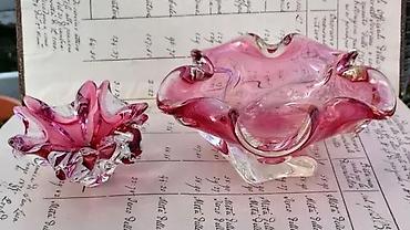 Ostali kućni dekor: Murano, ručno duvano RUŽIČASTI KRISTAL pepeljara 210gr. Murano — 14