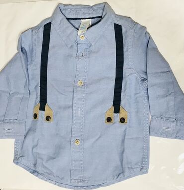 клетчатая рубашка: Детский топ, рубашка, цвет - Голубой, Новый