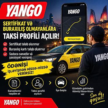 muhafize is: Taksi sürücüsü tələb olunur, Şəxsi nəqliyyat vasitəsi ilə, Gündəlik ödəniş, Təcrübəsiz — 1