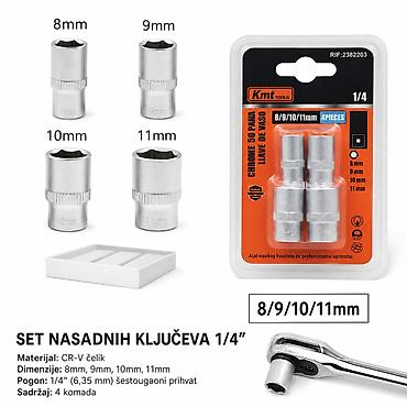 KMT 1/4 kratka utičnica 2382203 Set nasadnih ključeva 1/4" (kratke