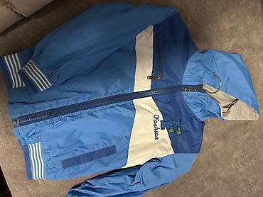 Jackets and Coats: Dečija prolećno‑jesenja jakna sa kapuljačom, u nijansama plave i bele — 1