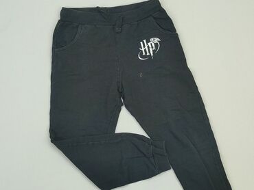 czarne spodnie z zamkami na nogawkach: Sweatpants, Harry Potter, 9 years, 128/134, condition - Good