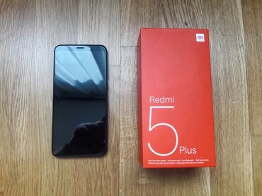 xiaomi 5: Xiaomi Redmi 5 Plus, 64 GB, rəng - Qara, 
 Barmaq izi, İki sim kartlı