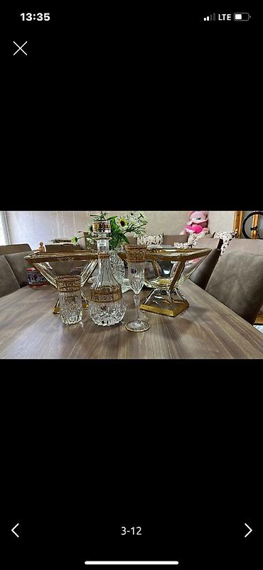 Digər dəstlər və servizlər: Astra Gold.Karacadan alınıb 2 meyvə qabı,1 qrafinka,12 su bakalı,12 — 3